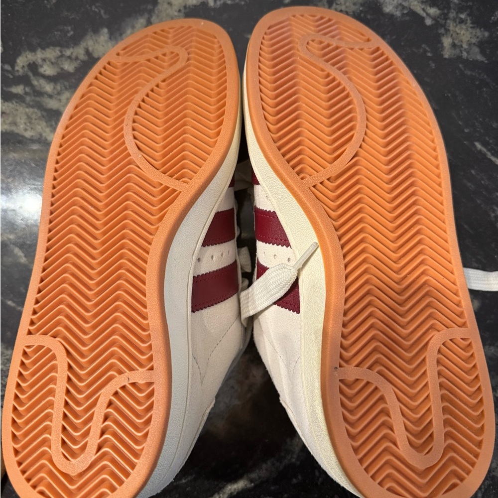 Adidas Beige and Burgundy Sneakers - Picture 3 of 6